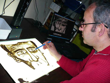 Gerald at work in the studio